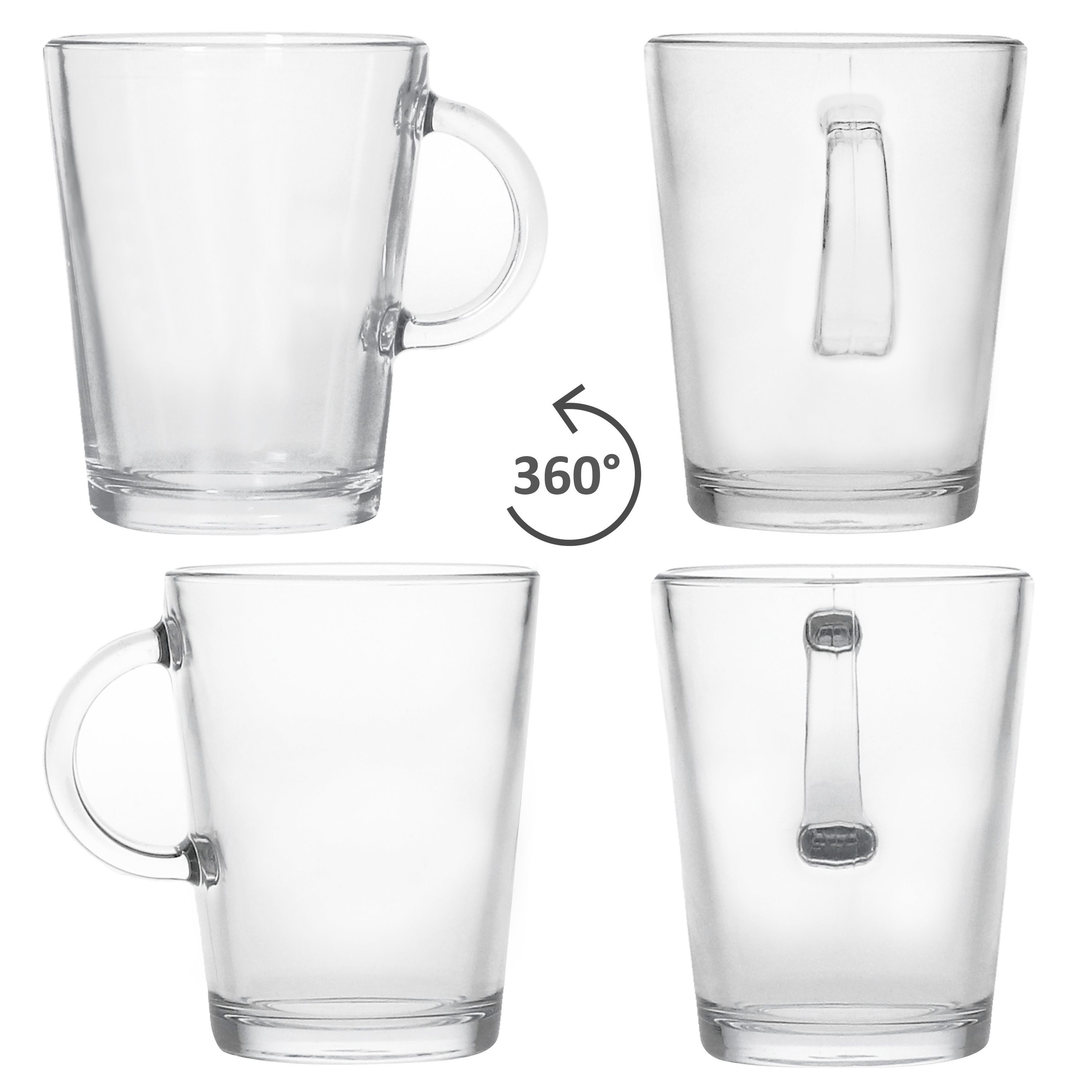 Ritzenhoff & Breker Latte-Macchiato-Glas Ritzenhoff Coredo 6x Teegläser mit Henkel 250ml H10,5cm Trink-Glas, Glas – Bild 4 von 5