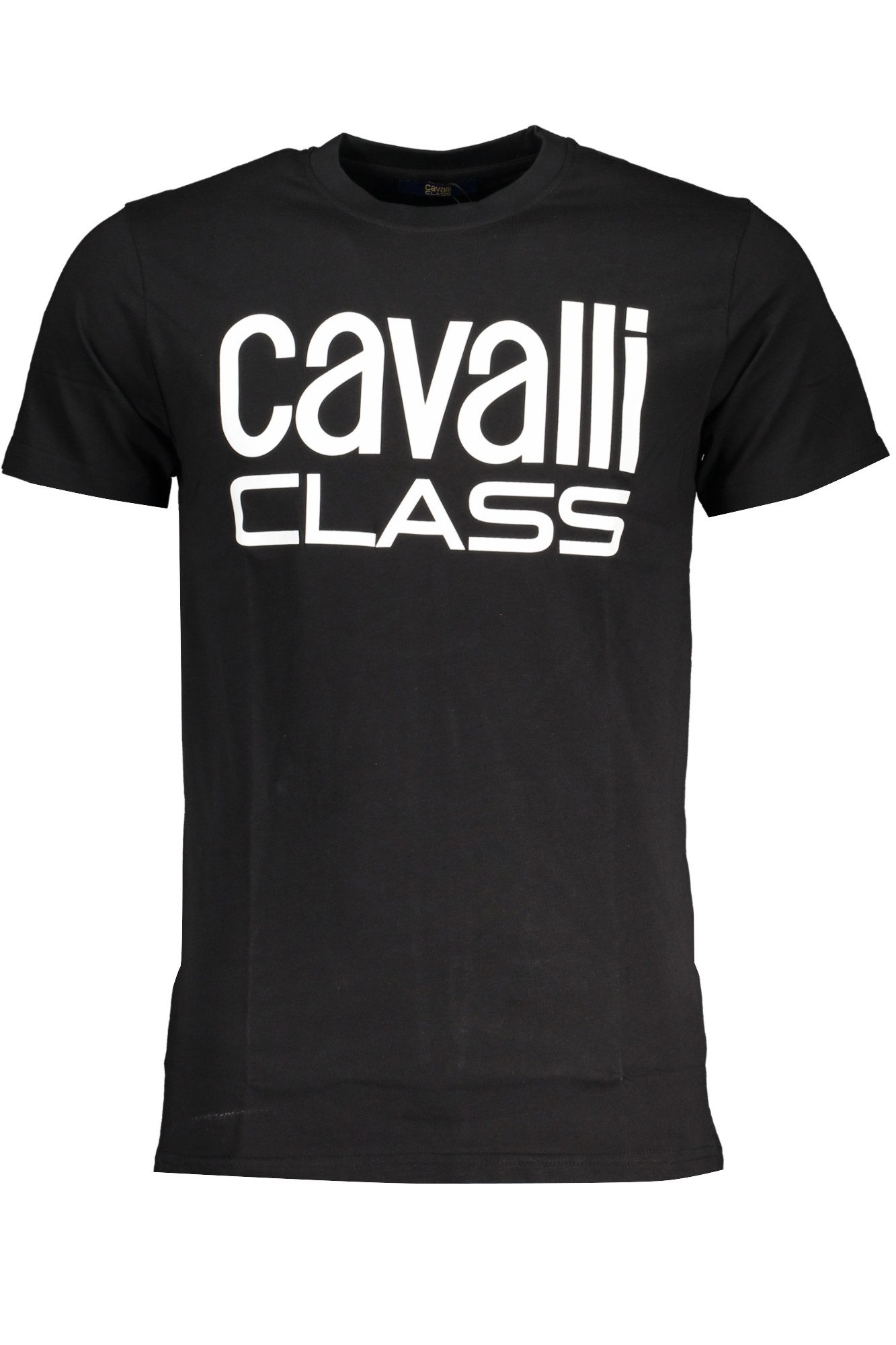 Cavalli Class T-Shirt Stilvolles Schwarzes Herren T-Shirt mit Logo-Druck