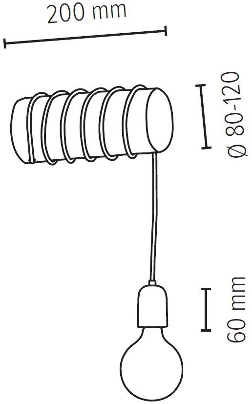 Holzbalken aus massivem Wandleuchte cm,Holz Kiefernholz SPOT Leuchtmittel Ø gebeizt wechselbar, grau CONCRETE, TRABO Light 8-12