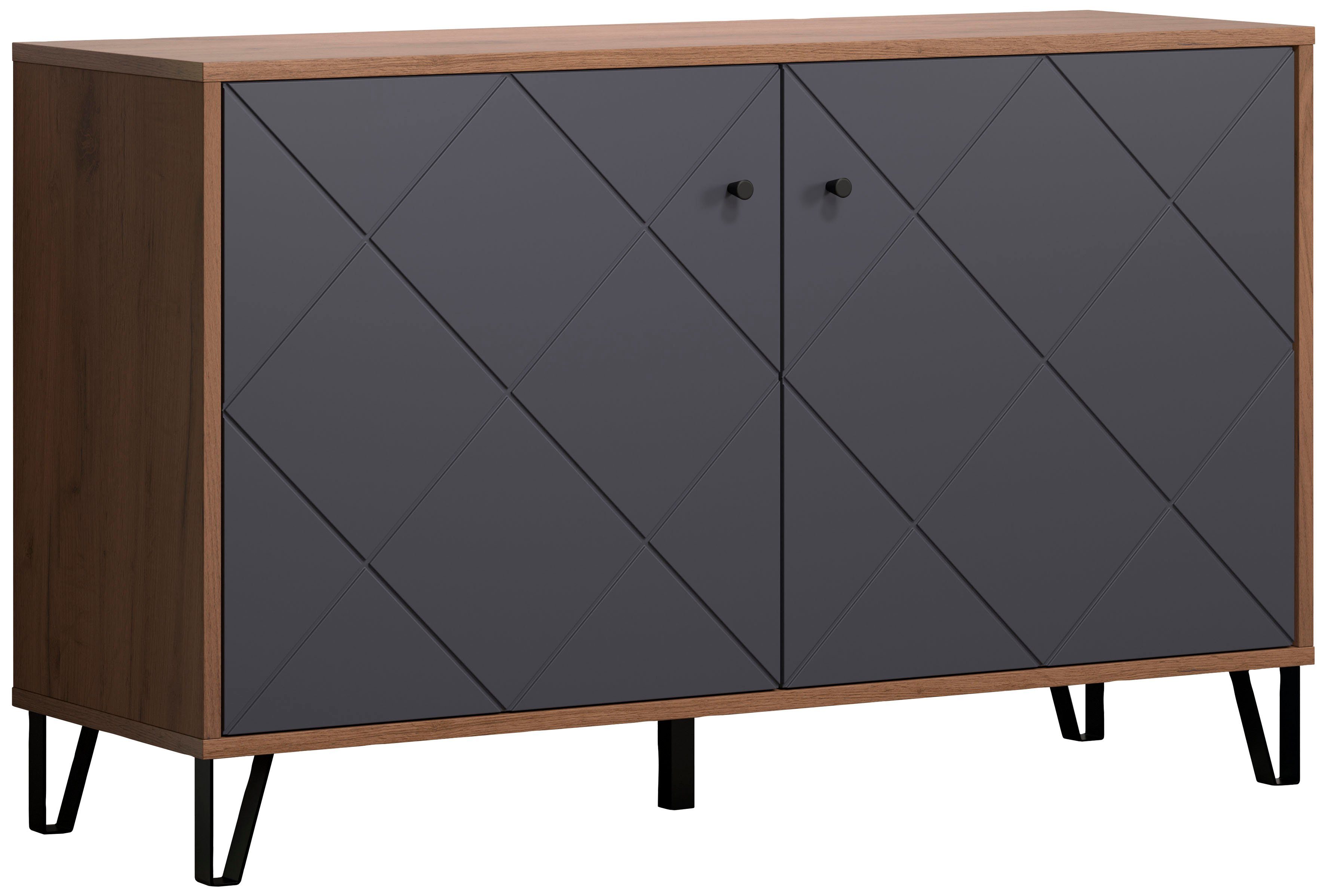 Places of Style Sideboard Molveno (1 St), außergewöhnliches Design mit strukturierten Fronten, Soft-Close