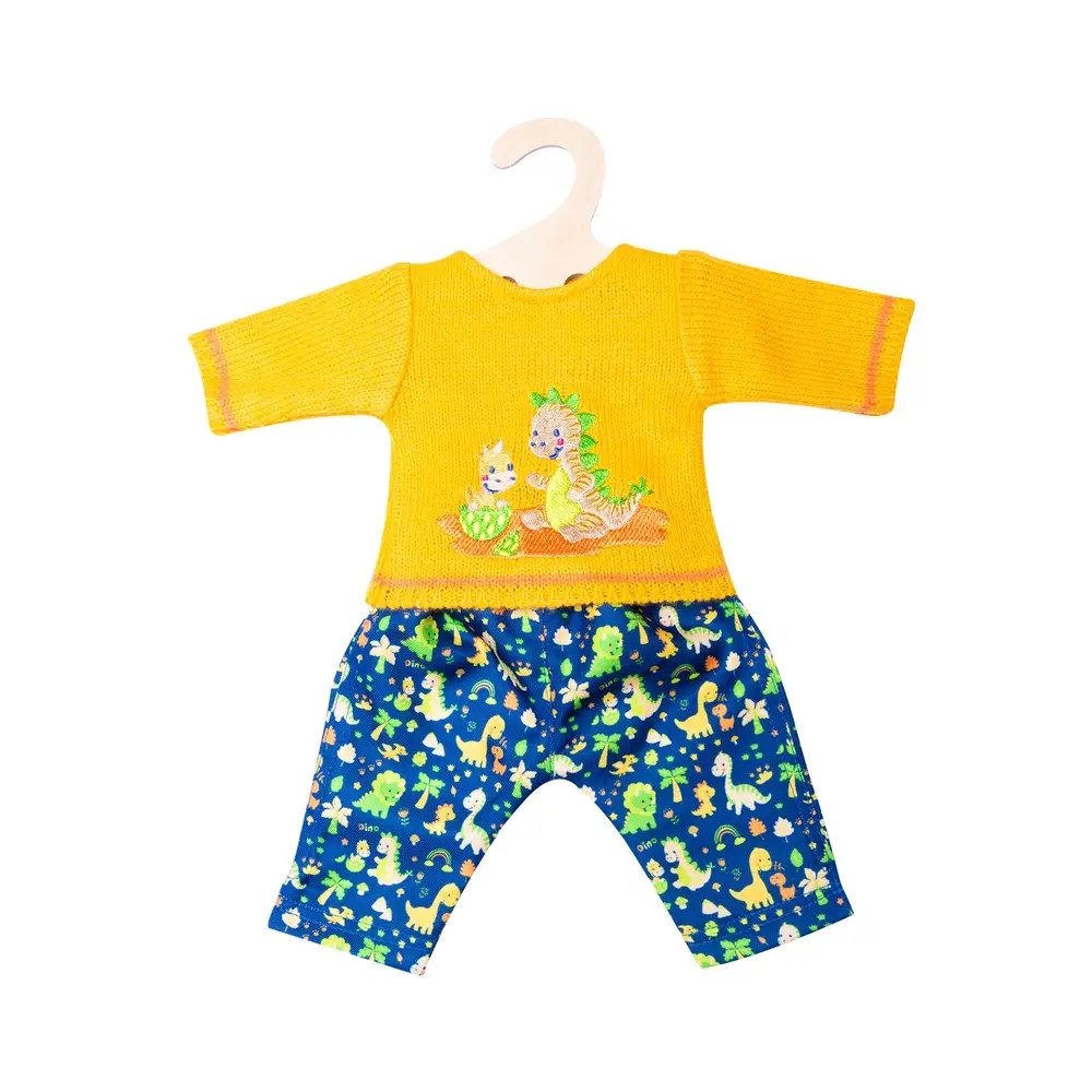 Heless Puppenkleidung Puppen-Strickpullover mit Hose Dino, Gr. 35-45 cm