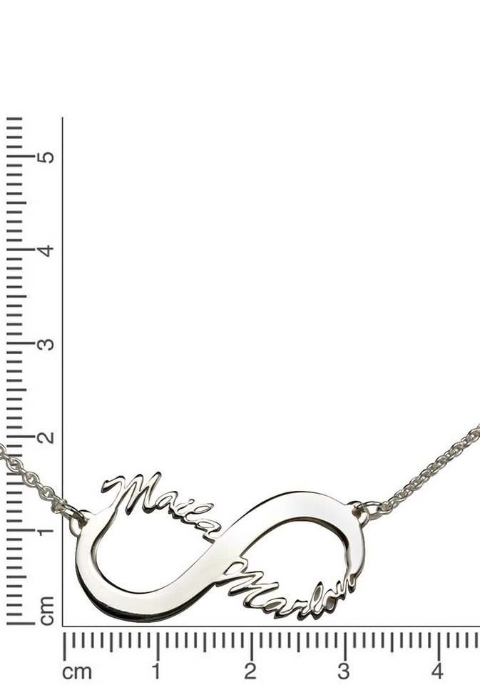 Firetti Namenskette Schmuck Geschenk Silber 925 Halskette mit deinem Namen, GRAVURwunsch  per Mail, Anlass Geburtstag Valentinstag Weihnachten, Individualschmuck -  personalisiere mit 2 Namen deiner Wahl