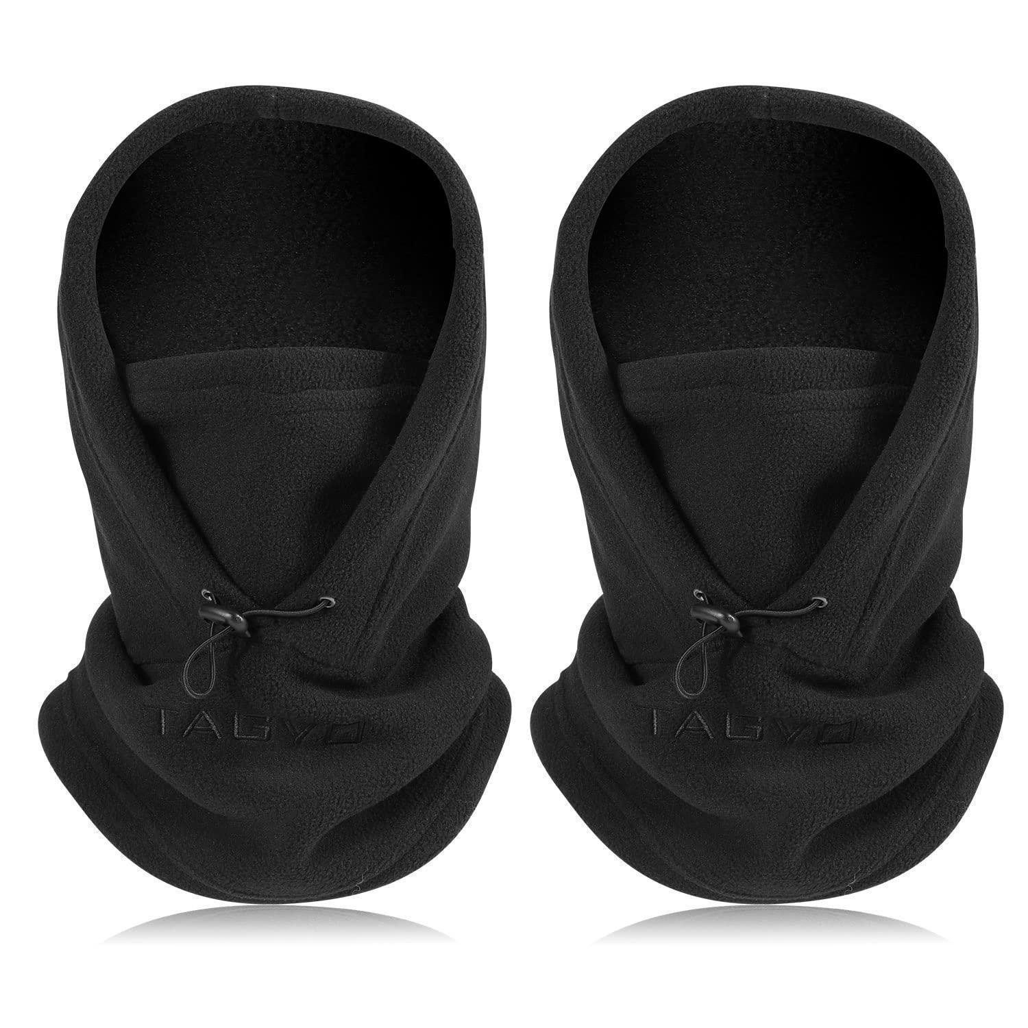 Sturmhaube Sturmhaube Skimaske Fleece Kapuze Nackenwärmer Unisex 2 Stück Schwarz