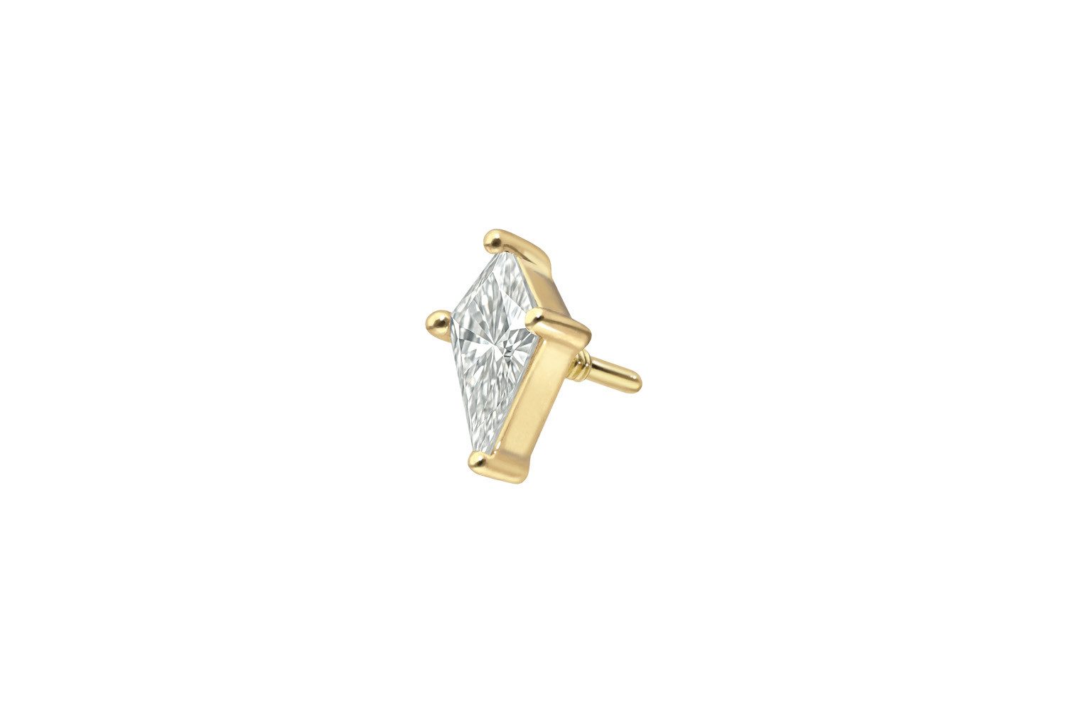 PIERCINGLINE Piercing-Set 18 Karat Gold Schraubaufsatz mit Außengewinde DIAMANT-SCHILD (Schraub-Aufsätze, 1-tlg)