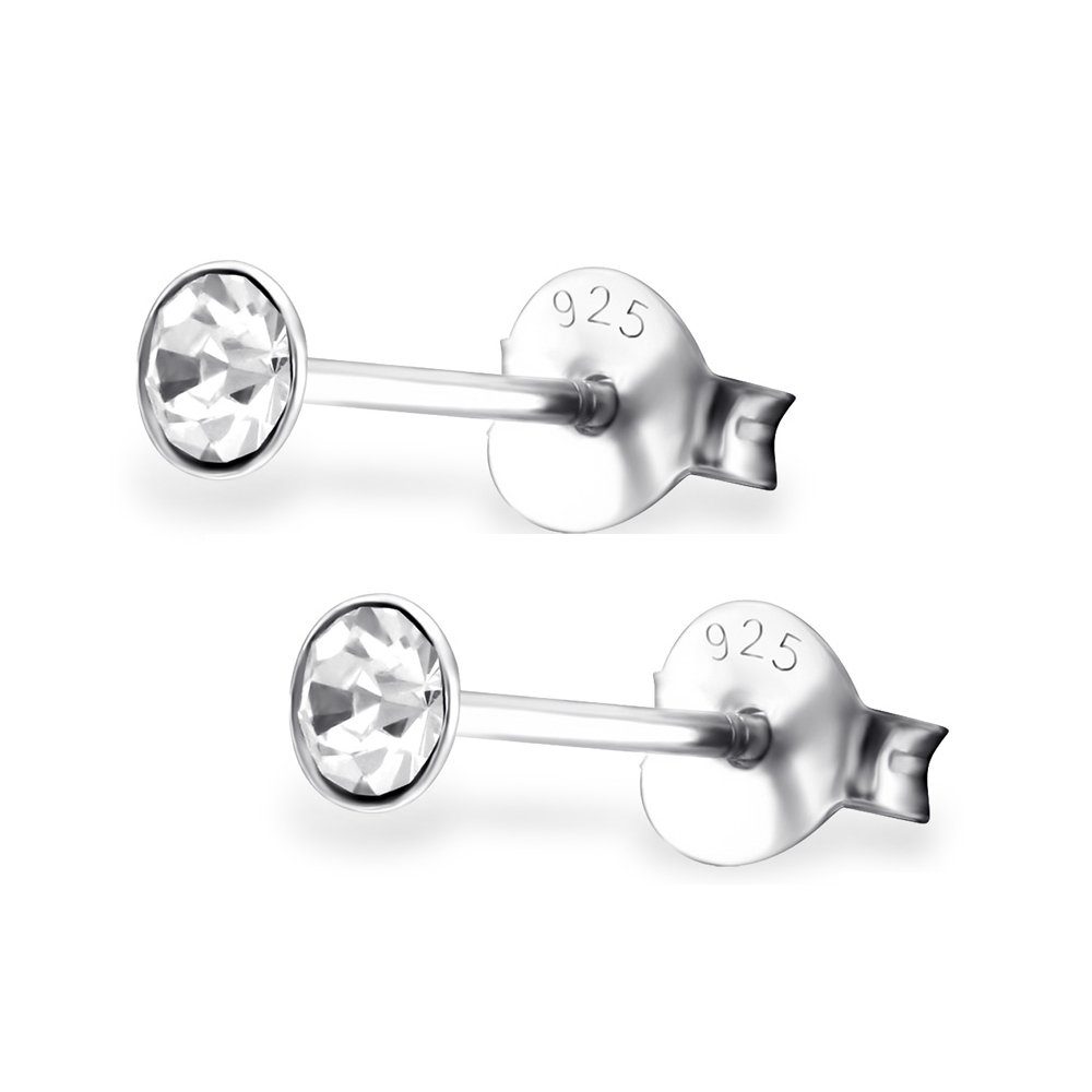 1 Paar Ohrringe Ohrstecker 925 Sterling Silber mit Fächer
