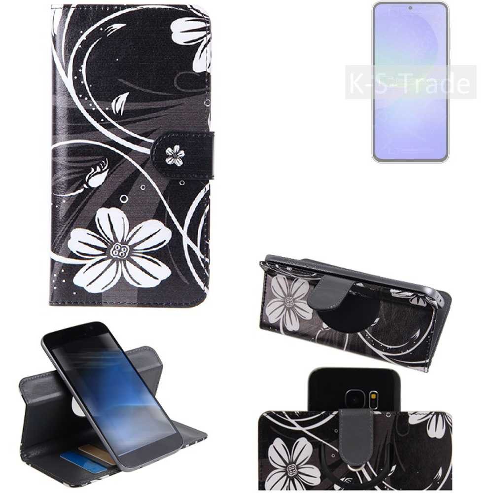 K-S-Trade Handyhülle für Samsung Galaxy A36 5G, Schutzhülle Handyhülle Hülle 360° Wallet Case “Flowers“