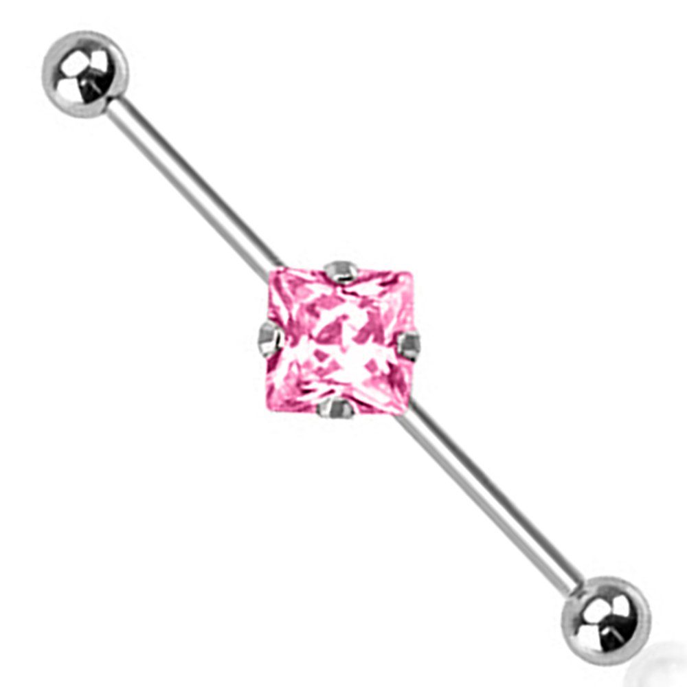 Taffstyle PiercingSet »Piercing Barbell Kristall Industrial Intim Brust«, Piercing Hantel