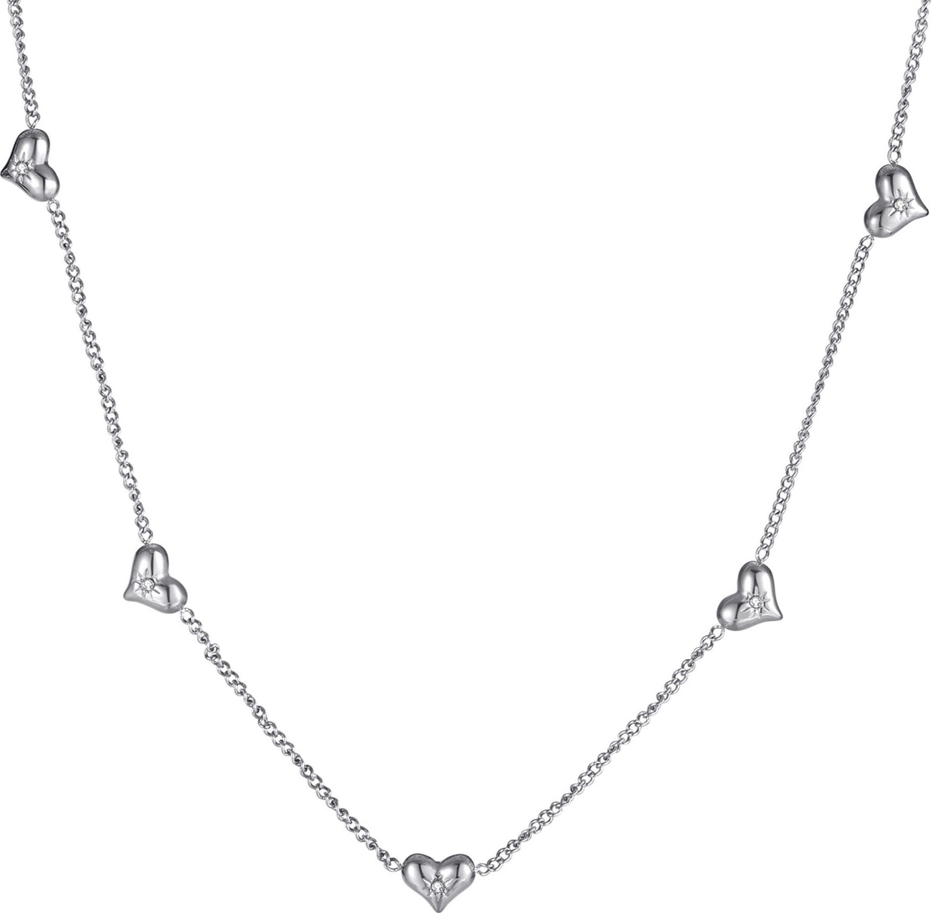 Firetti Herzkette Schmuck Geschenk Edelstahl Halsschmuck Halskette Ankerkette Herz, mit Zirkonia (synth)