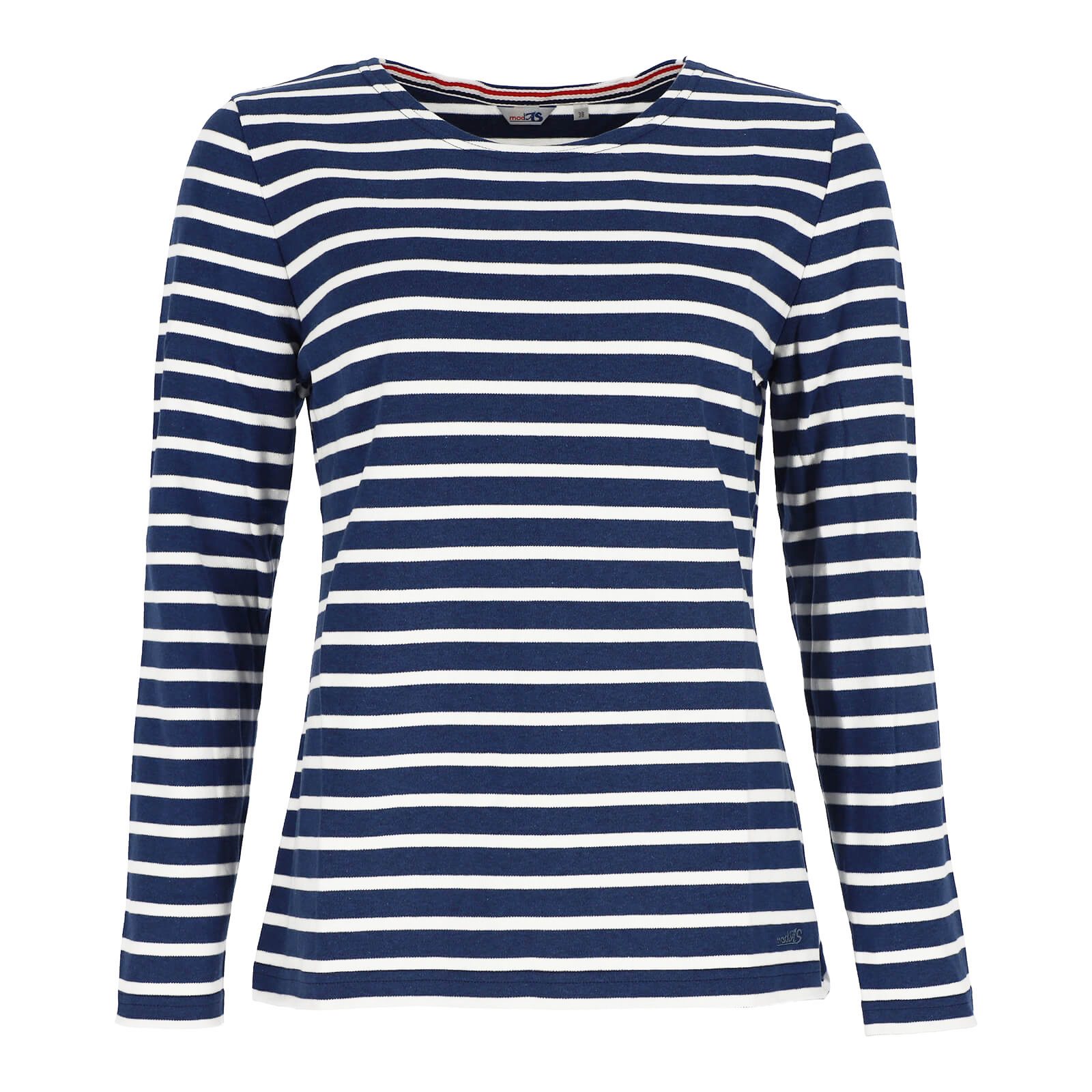 modAS Langarmshirt Damen Langarm-Shirt mit Streifen Bretonisches Streifensh günstig online kaufen