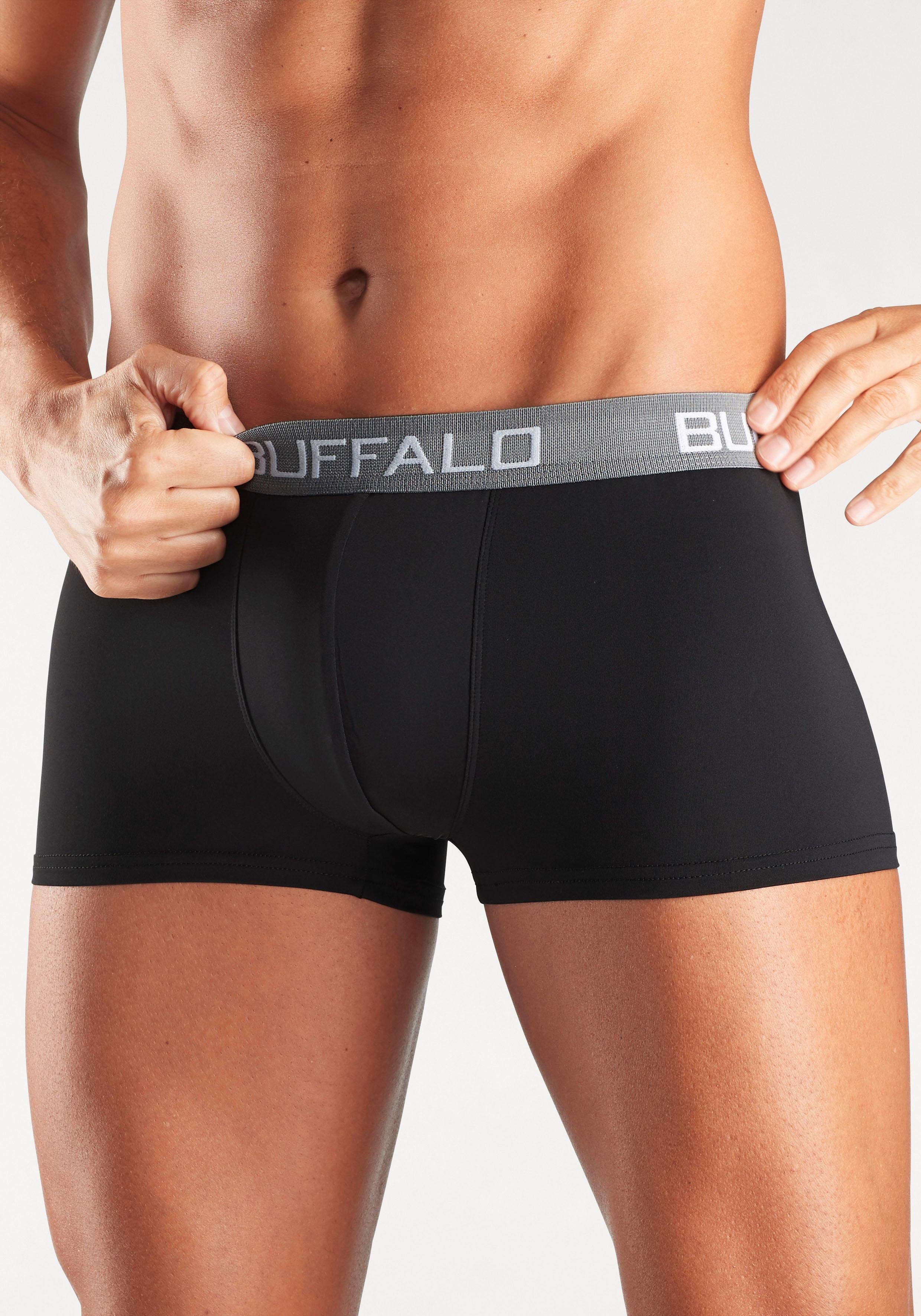 Buffalo Hipster (Packung, 4-St) knapp sitzende Boxershorts mit Kontrastbund aus Baumwollmischung