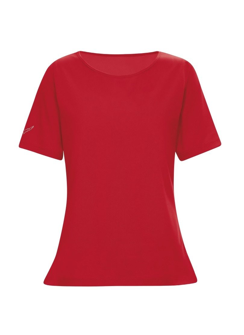 T-Shirt TRIGEMA T-Shirt DELUXE Baumwolle mit Kristallsteinen