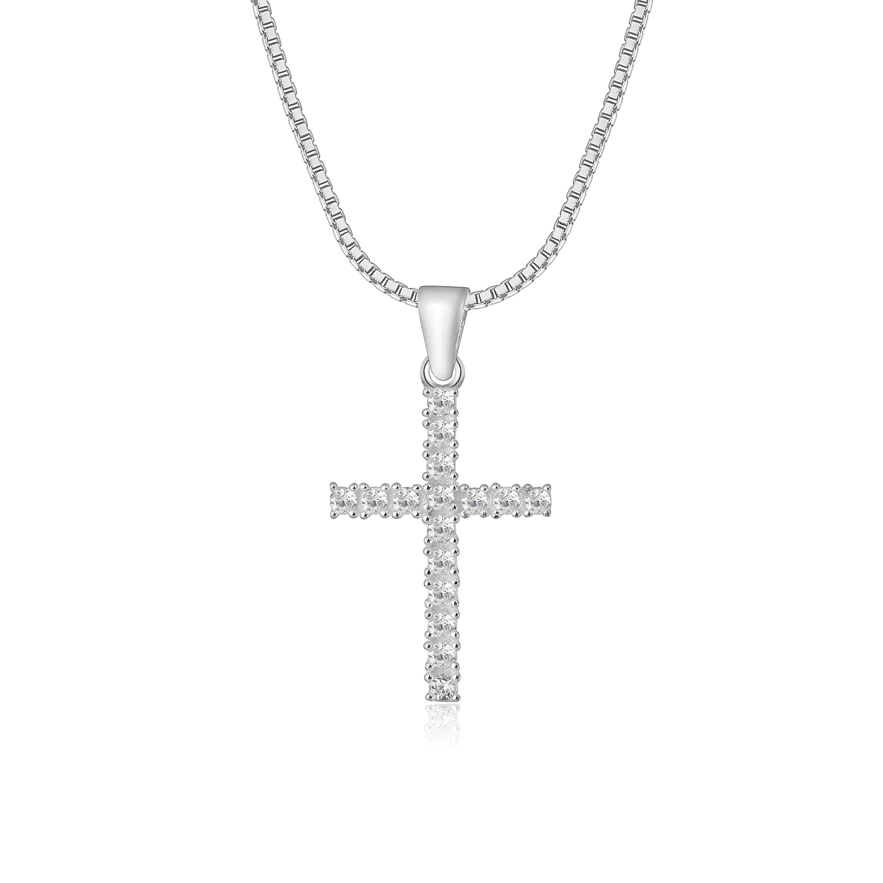 NAHLE Kette mit Anhänger Kleines Kreuz Silberkette Kreuz Kette (inkl. Schmu günstig online kaufen