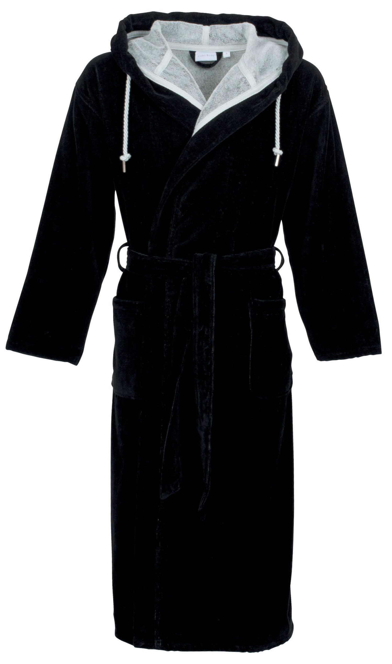 Carl Ross Unisex-Bademantel, Baumwolle, Kapuze, Gürtel, Baumwolle