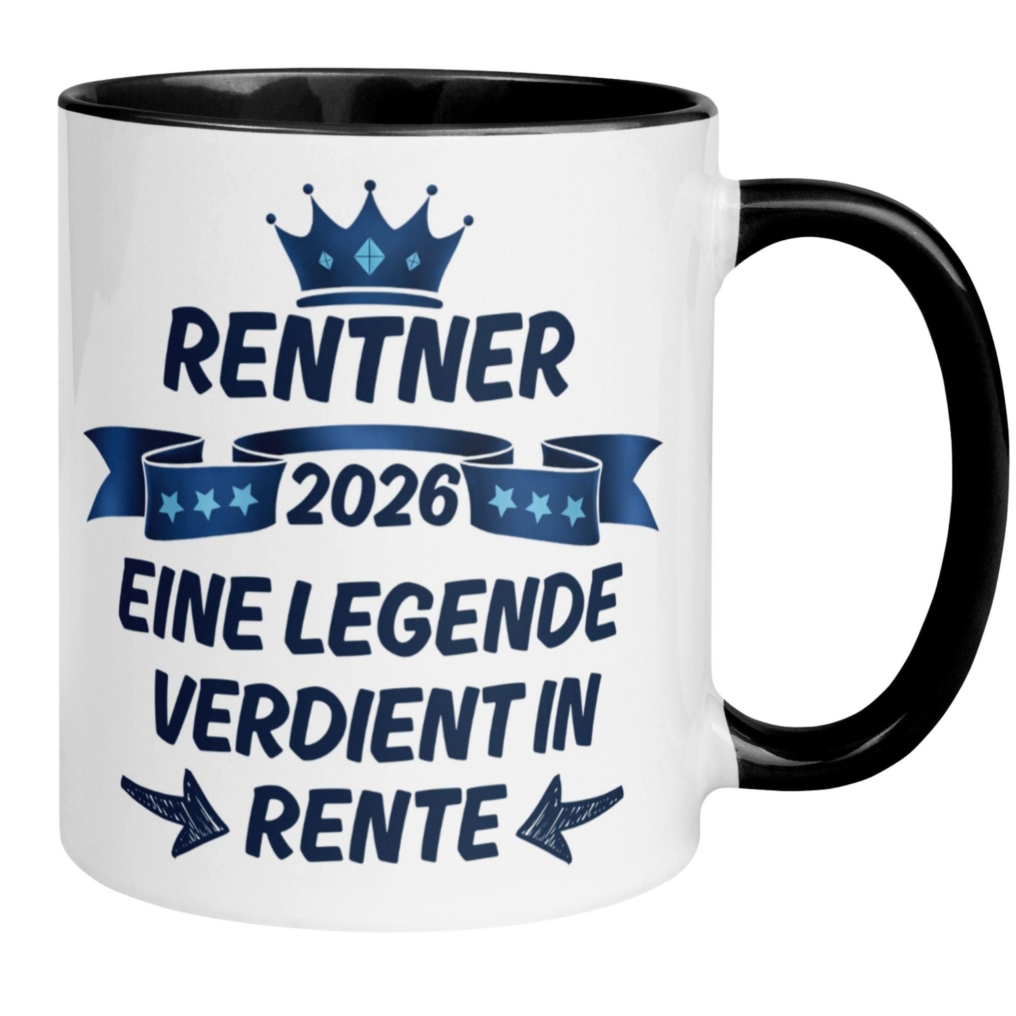 Momentals Tasse Rentner 2026 – „Eine Legende verdient in Rente“ – Rentenbeginn Mann, Beidseitiger Druck · Links- & Rechtshänder · Spülmaschinenfest