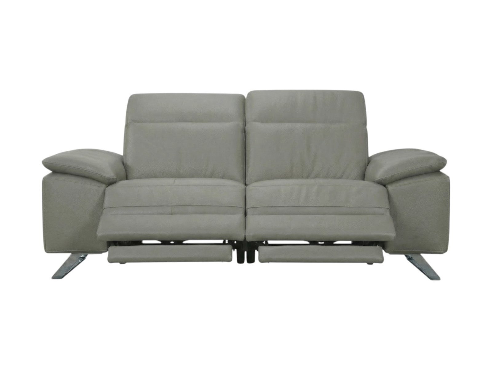 Villa Möbel Sofa Genius, 2-Sitzer 1 Teile, Echtleder-Sofa mit Kopfteilverstellung - Relaxfunktion fürs Wohnzimmer