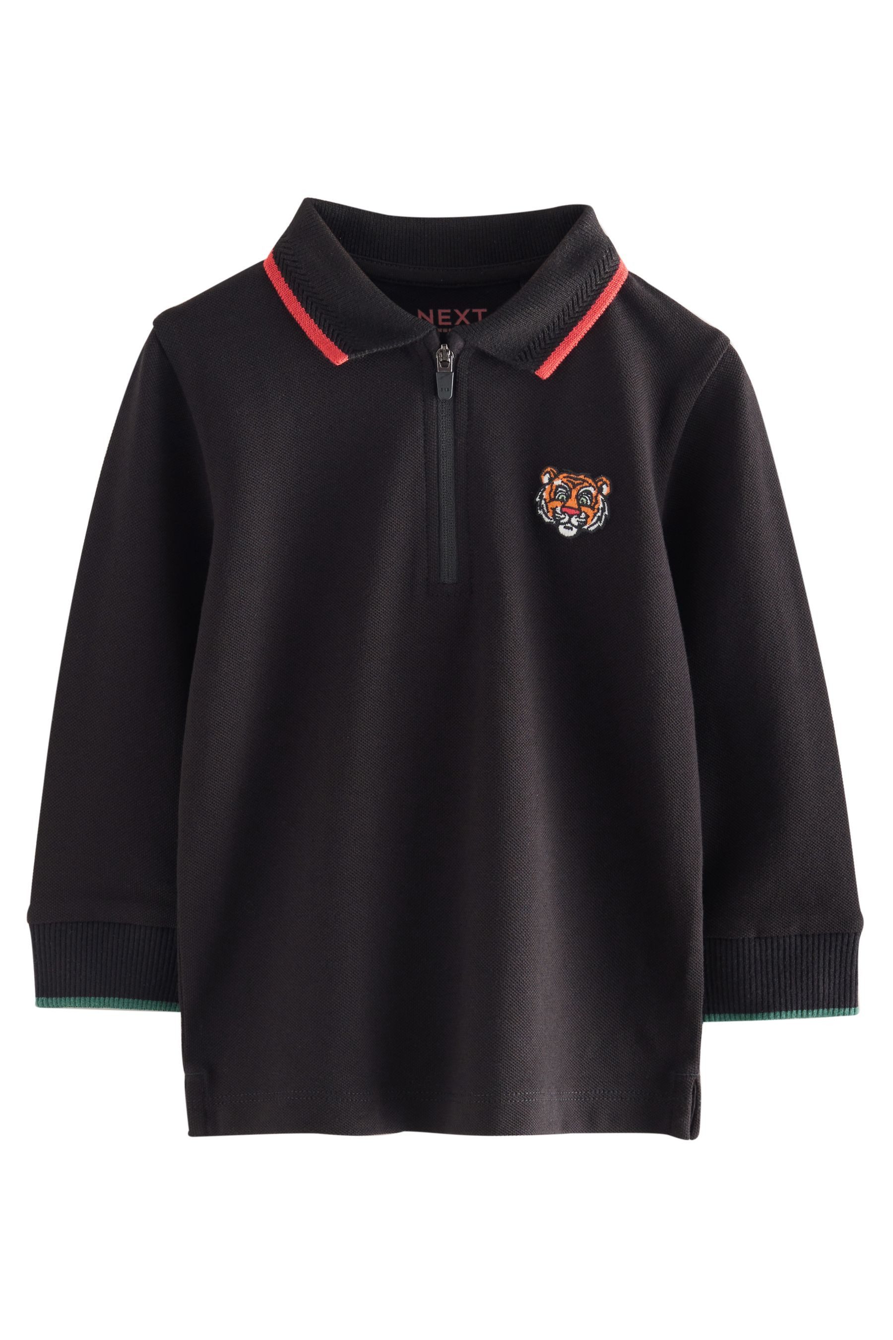Langarm-Poloshirt Langärmeliges Poloshirt mit Reißverschluss