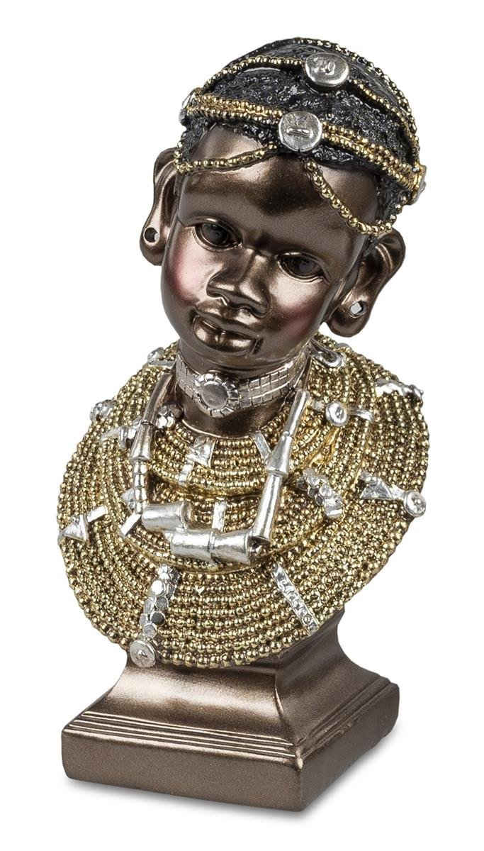 dekojohnson Dekofigur »Büste Dekofigur Afrika-Deko-Dame gold 10x6x18 cm«