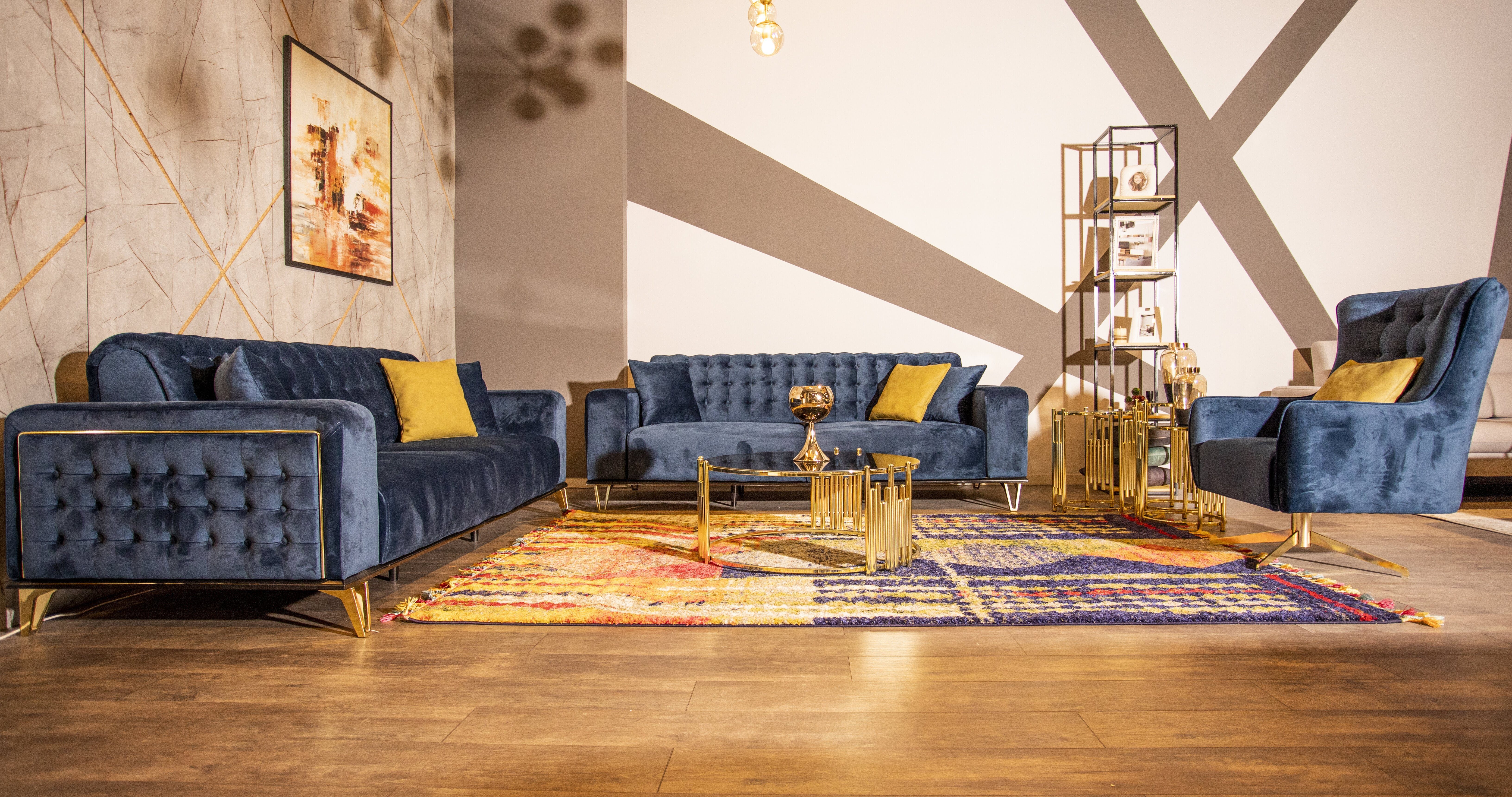 Sofa Sofa-Set Tina 3-3-1/3-2-1 Chesterfield Modern Luxus. GRATIS KISSEN