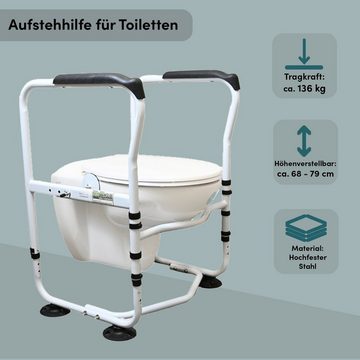 TRUTZHOLM Framepool WC-Aufstehhilfe höhenverstellbar 68-79 cm ergonomisch 136 kg Belastbar, Anti-Rutsch-Füsse, ergonomische Form, ergonomische Griffe
