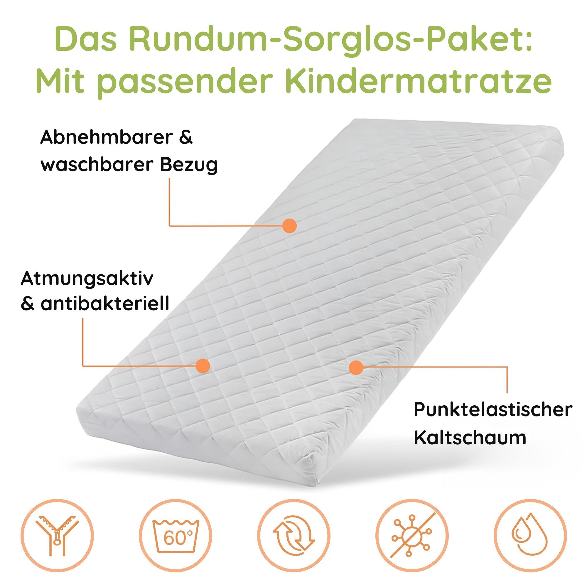 Kids Collective Etagenbett Hochbett Kinderbett 80x180 90x200 umbaubar in zwei Einzelbetten, 200x90 mit 2 Schubladen,Lattenrost, Rausfallschutz, 2 Matratzen, weiß