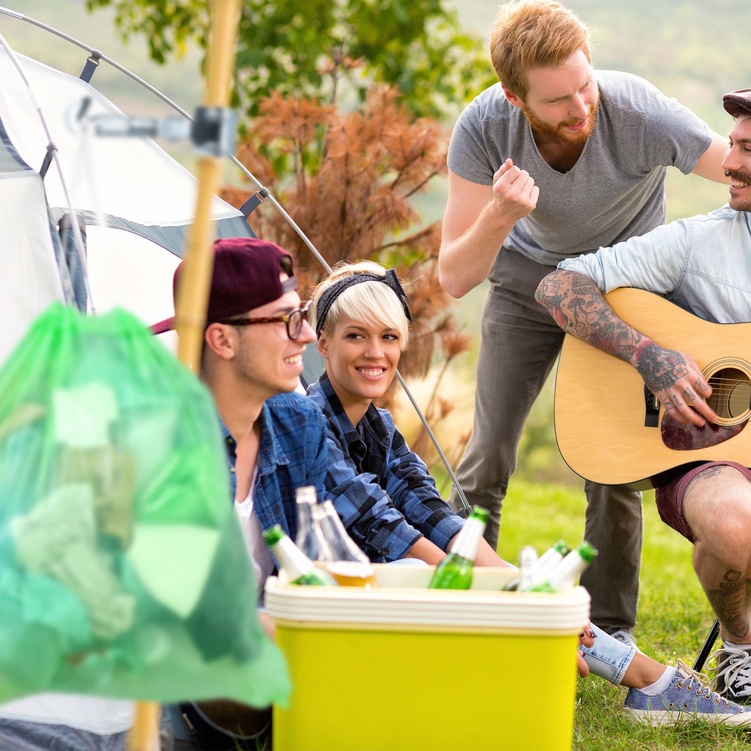 relaxdays Kleiderhaken Klemmhaken Camping 4er Set, Sonnenschirmstangen, Zeltstangen Ø 1,6–2,5 cm, Campinglaternen, Jacken, Müllbeutel, Handtücher, (4-St)
