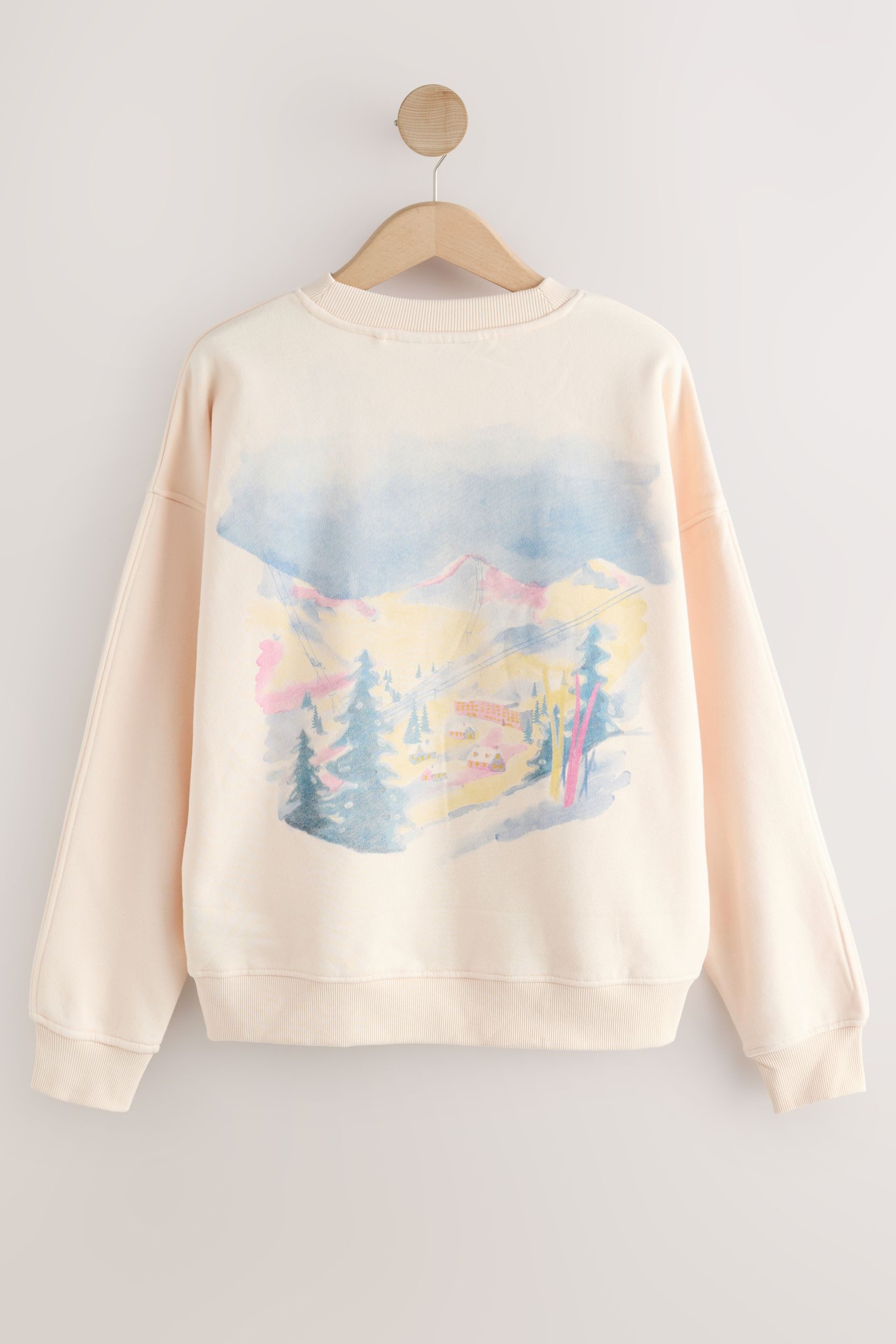Next Sweater Sweatshirt mit Rundhalsausschnitt, Ski-Szene (1-tlg) günstig online kaufen