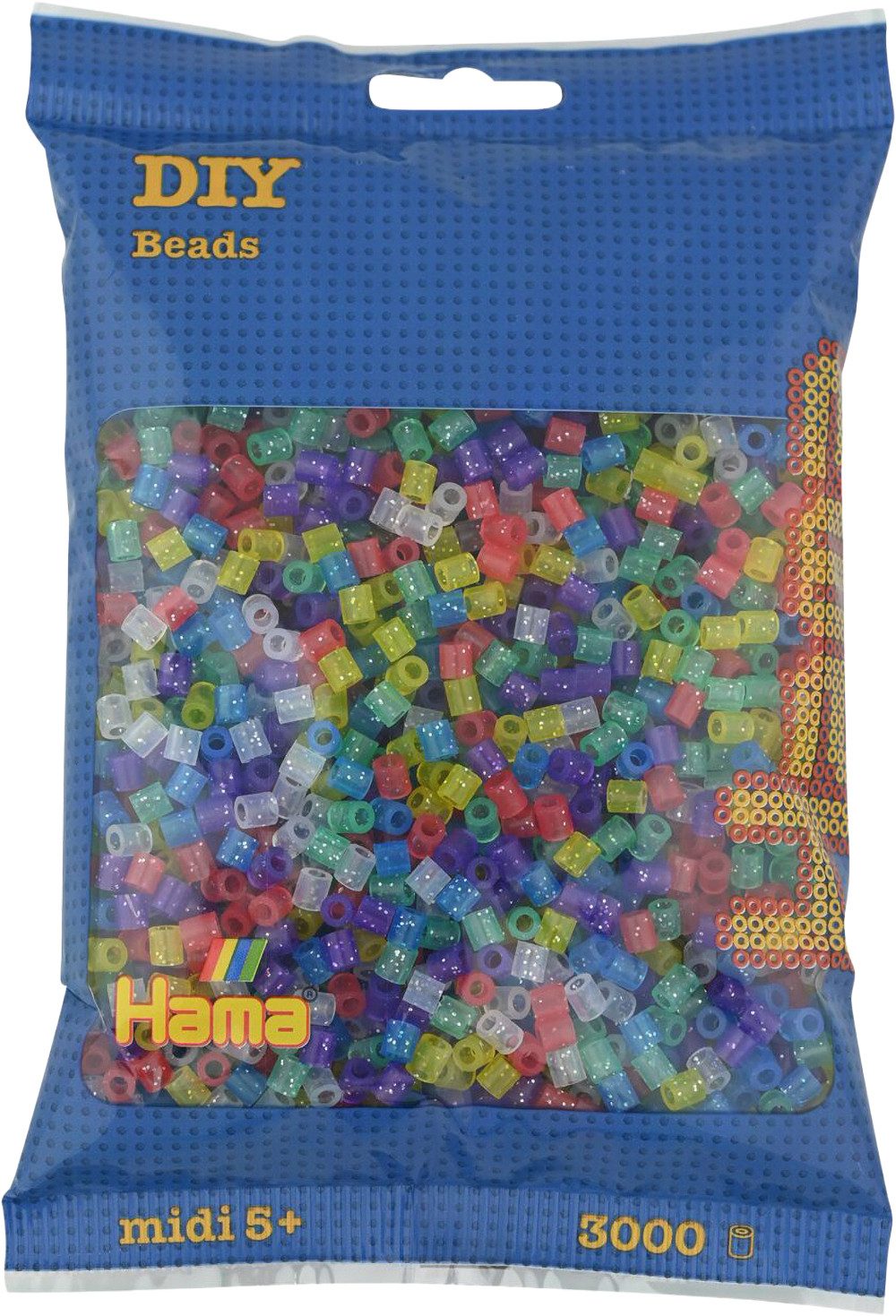 Hama Perlen Bastelperlen Glitter, 3000 Stück