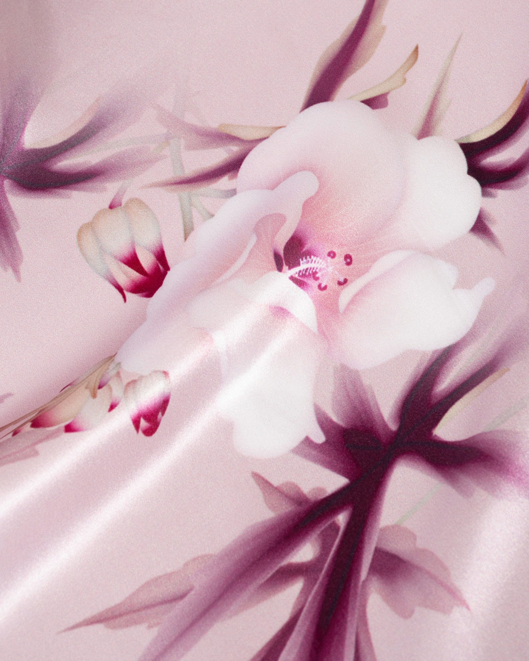 MayTree Seidenschal Hibiskus Rosa 55 x 175 cm, (Stück), Seidentuch 100% Seide