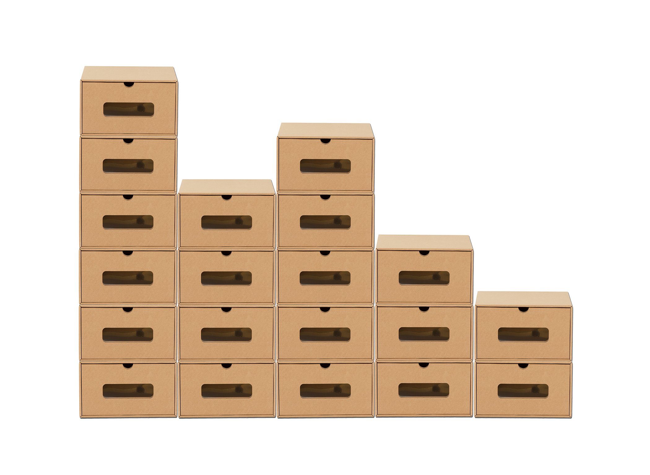 BigDean Schuhbox 20 Boxen mit Sichtfenster & Schublade Schuhe Spielzeug Werkzeug etc. (20 St)