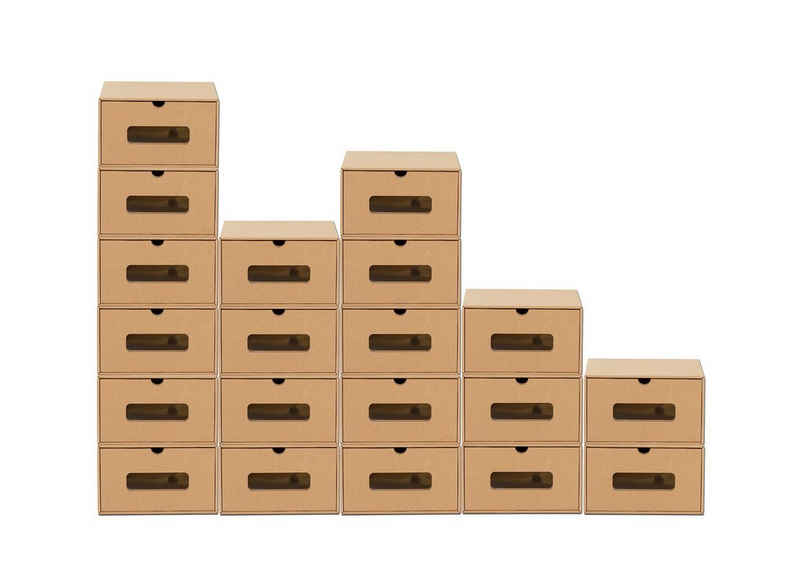 BigDean Schuhbox 20 Одяг і товари для боксу mit Sichtfenster & Schublade Schuhe Spielzeug Werkzeug etc. (20 St)