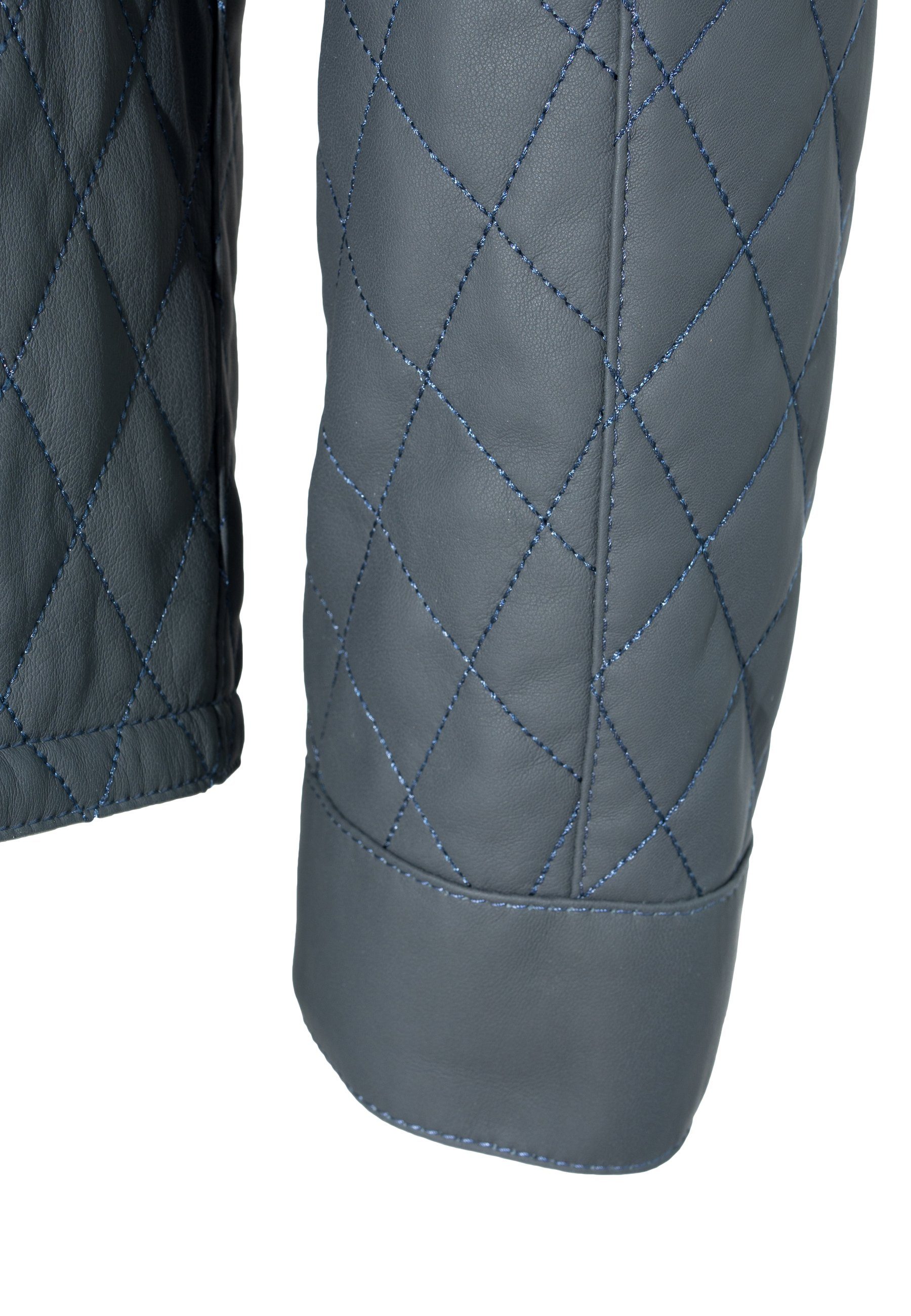 Lolus Lederjacke Albert Dunkelblau Herren Stepp Lederjacke Wendejacke aus weichem Lammnappa Leder