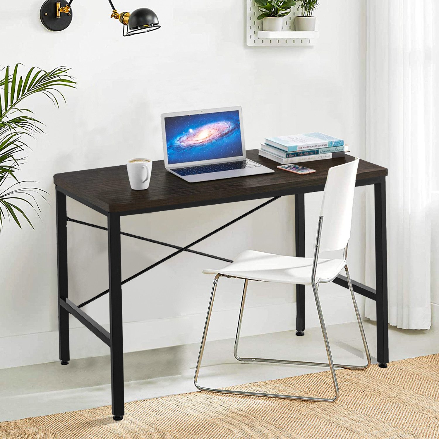 Hiazurm Schreibtisch Schreibtisch 100*52*74cm Computertisch, Bürotisch mit Eisen-Gestell,Wasserdicht Stabil PC Tisch