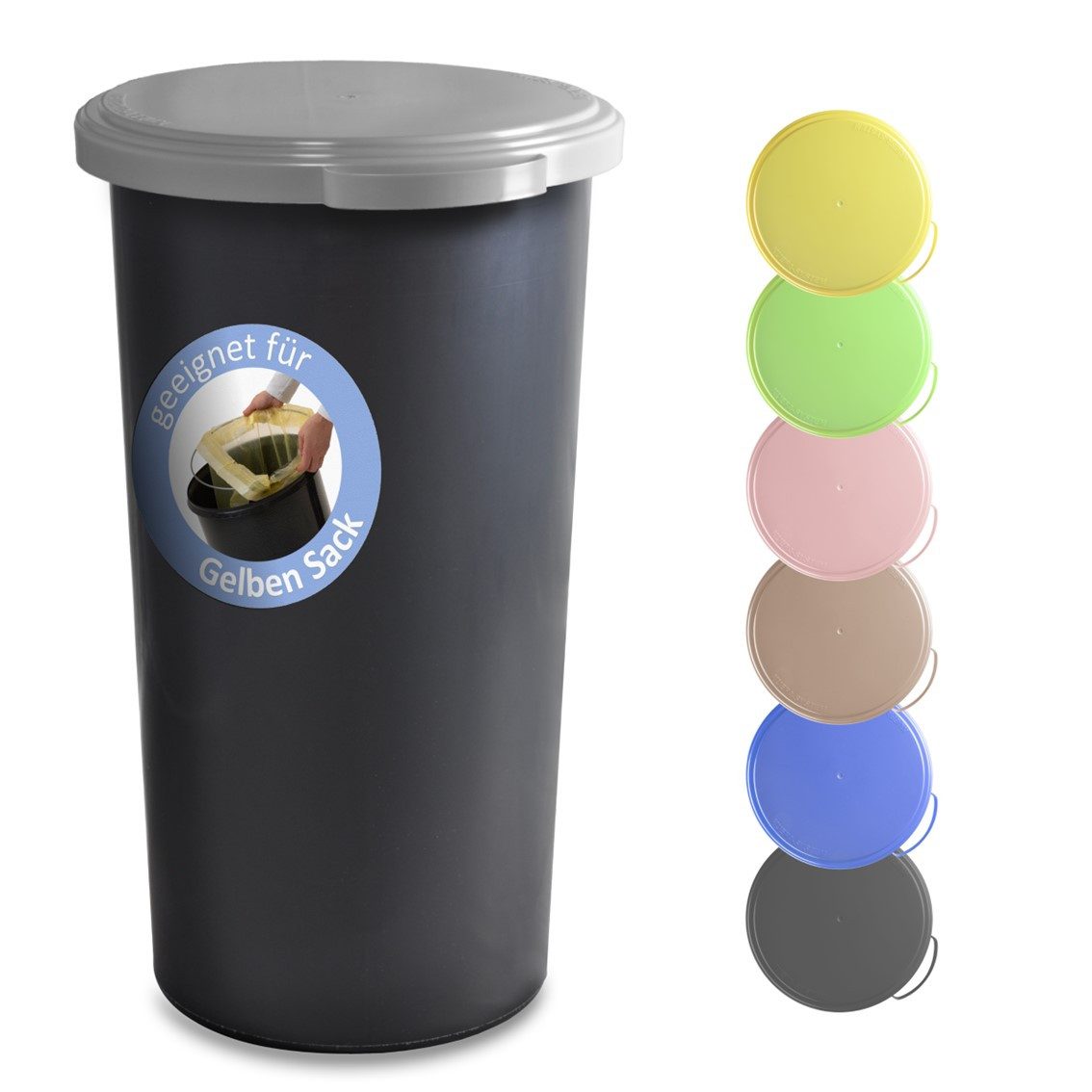 KUEFA Müllsackständer VLC 60L Mülleimer Gelber Sack, inkl. Klemm-Ring, Geruchsdicht