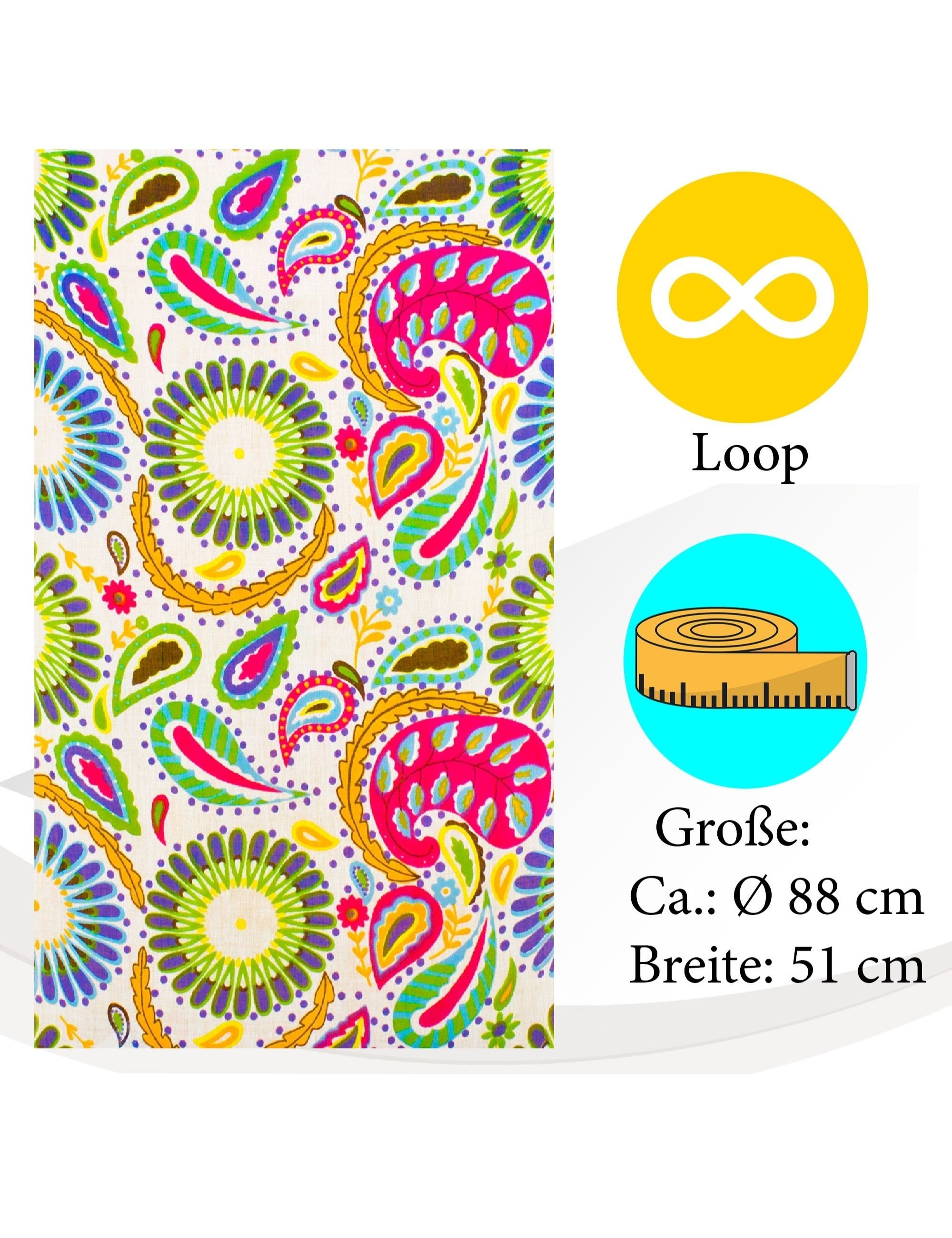 Sunsa Loop Damen Loop Schal. 100% Baumwolle Schlauchschal. Loopschal, Blume günstig online kaufen