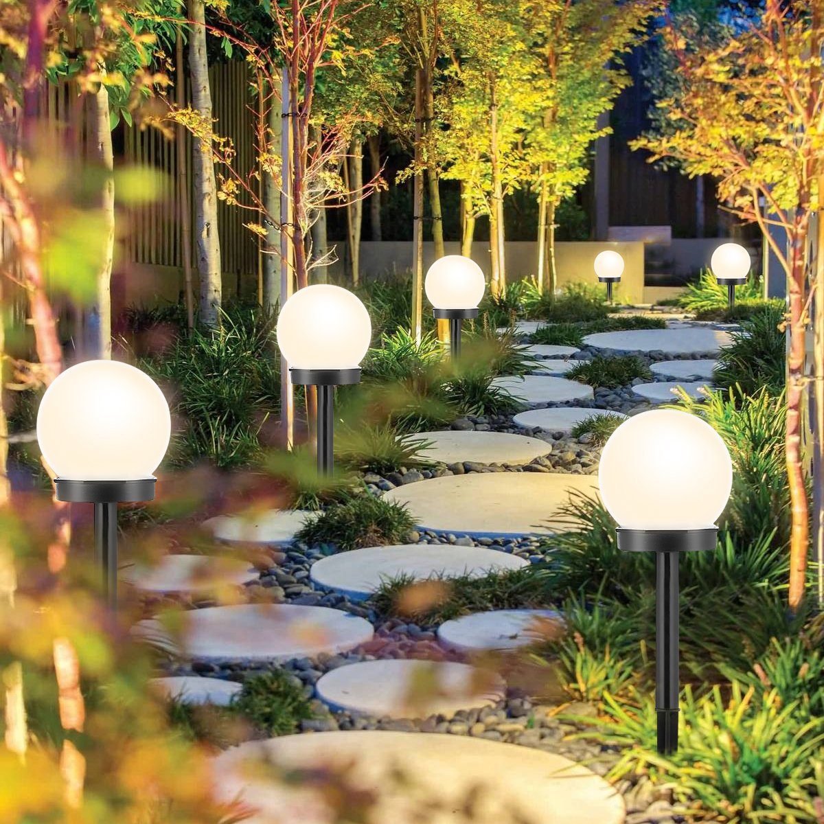 LETGOSPT Gartenleuchte 4x LED Solarleuchte Garten günstig online kaufen