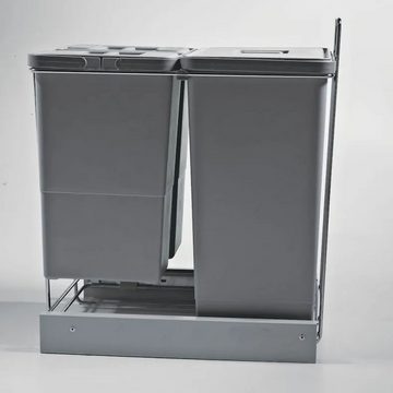 SO-TECH® Mülleimer Abfallsammler Ecofil 18L mit Deckel, Vollauszug Bodenmontage für Korpus ab 30 cm