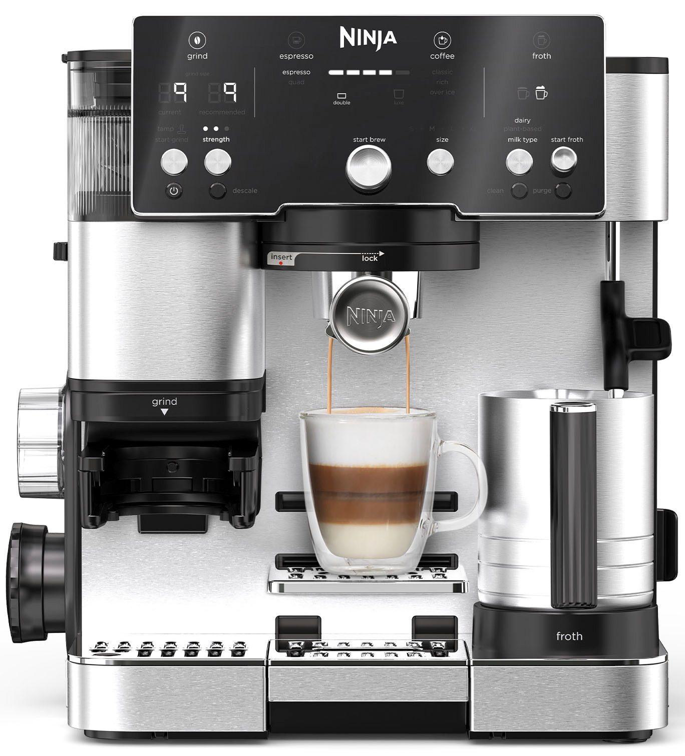 NINJA Espressomaschine Ninja Luxe Café Essential Kaffeemaschine ES501EU, Espresso- und Filterkaffeemaschine
