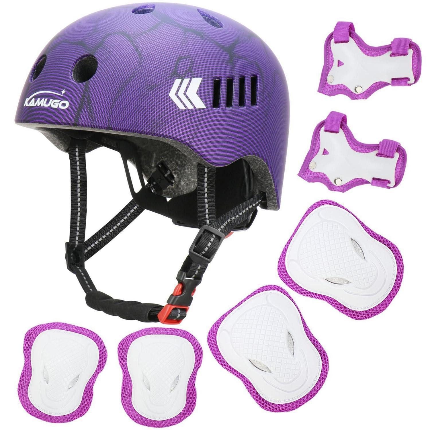 LuxusKollektion Kinderfahrradhelm Kleinkind Helm Set Lila Kohlefaser