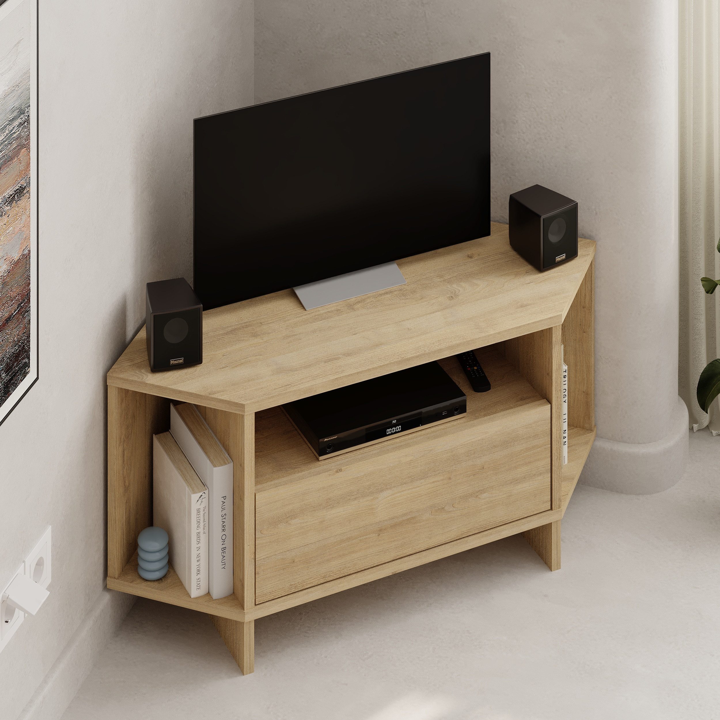 Decortie TV-Ständer VIVA, (bis 40 Zoll, Eck-Lowboard Fernsehschrank 40 Zoll, 95,7 x 35,4 x 45,3 cm)