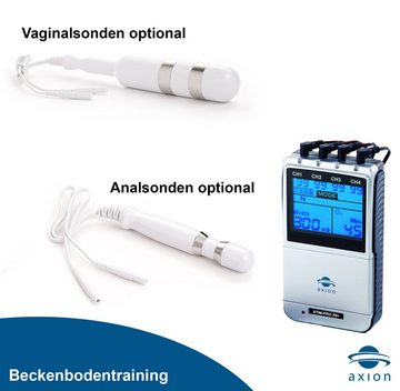 Axion TENS-EMS-Gerät 4 Kanal STIM-PRO X9+ TENS Gerät, TENS Schmerztherapiegerät, (Spar-Set), EMS Muskelaufbau, Massagegerät, Beckenbodentraining