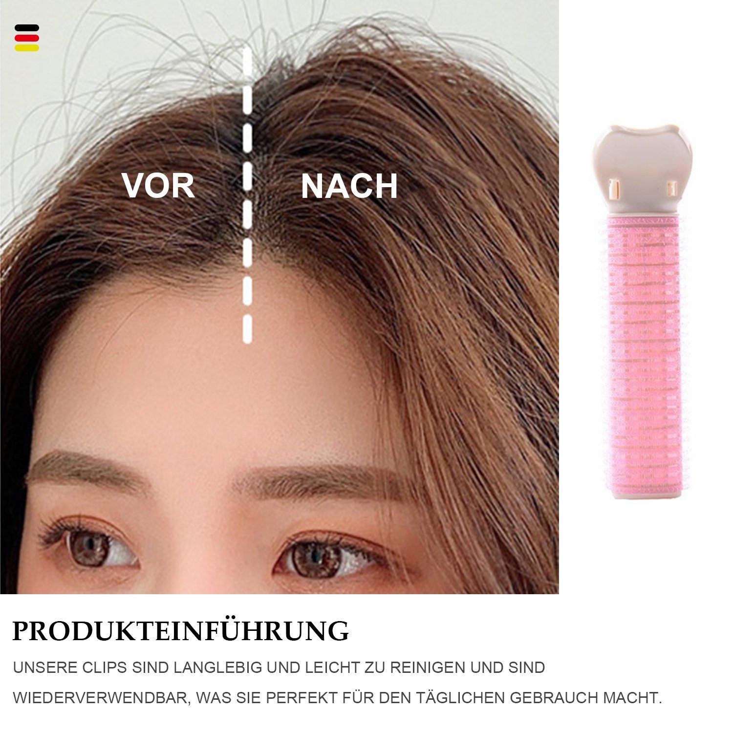 Lockendreher Lockenstab, MAGICSHE 6pcs Haarspangen,Kunststoff Hellrosa Friseurwerkzeug Lockenwickler