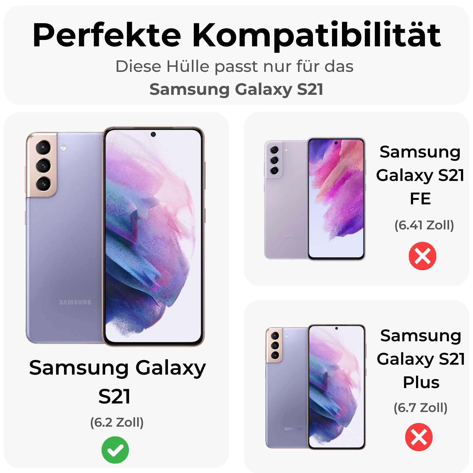 betterfon Handykette für Samsung Galaxy Leder Umhänge Hülle mit Kartenfächer, Hände frei – mit Silikonhülle & Schnur für flexiblen Alltag