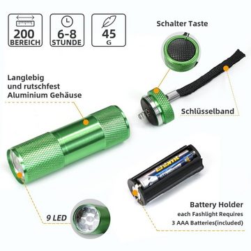 MDHAND LED Taschenlampe LED-Weißlicht-Taschenlampe (Set, 6-St), 6 Mini-Taschenlampen mit 18 Batterien, Camping, Notfall