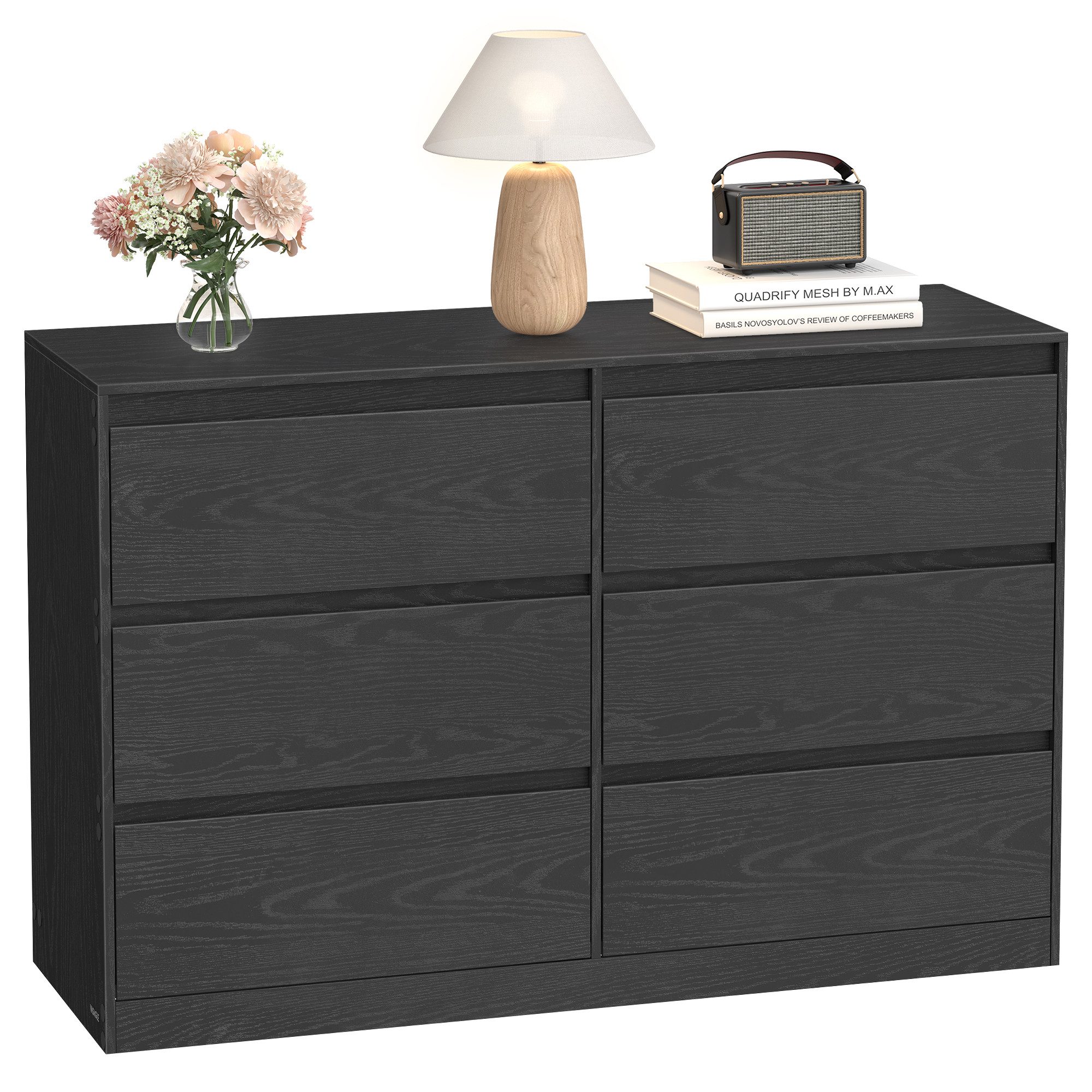 VASAGLE Kommode, mit 6 / 8 Schubladen, Aufbewahrungsschrank, Wäschekommode modern