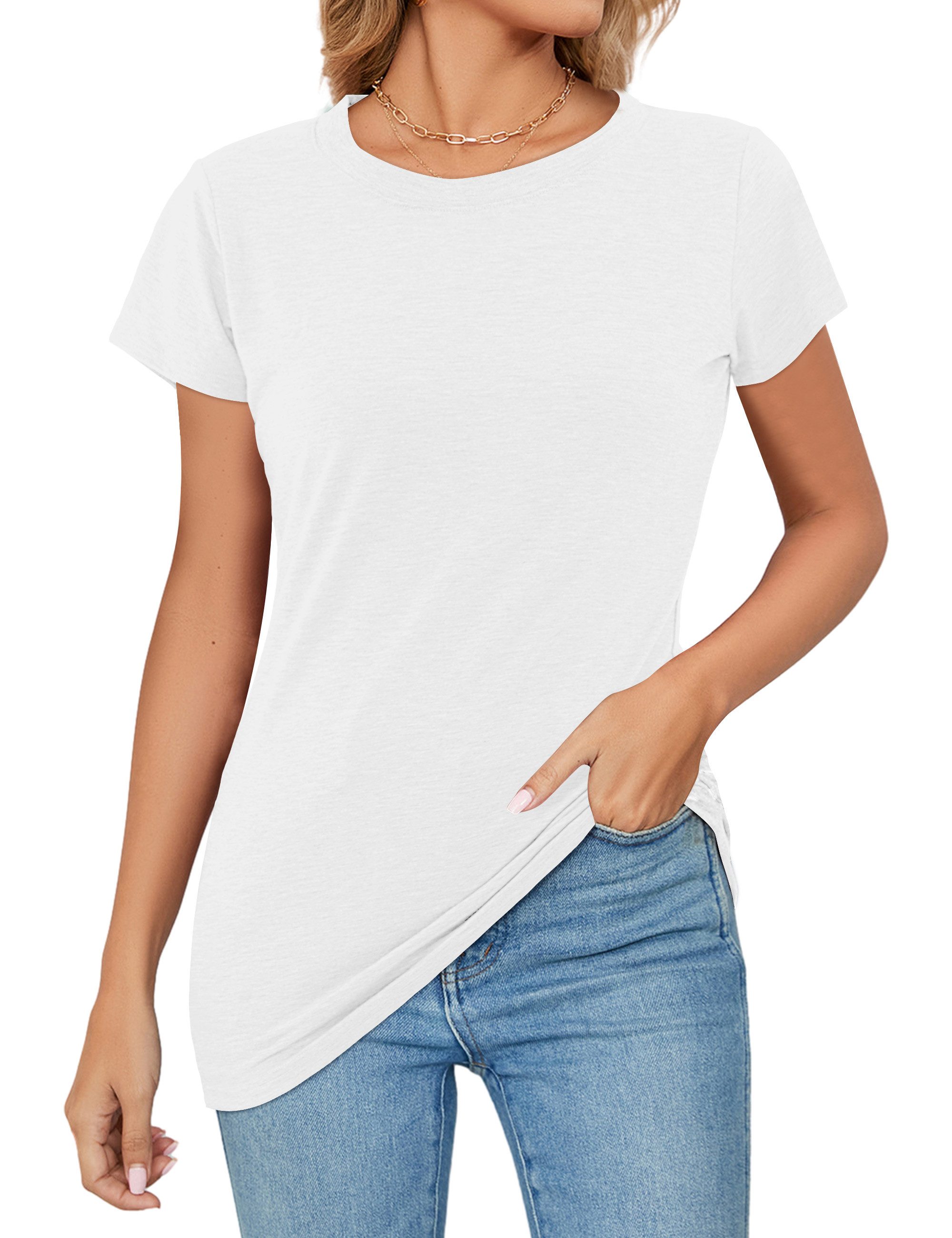 Beluring T-Shirt Klassisches weißes T-Shirt – vielseitig, bequem und zeitlo günstig online kaufen