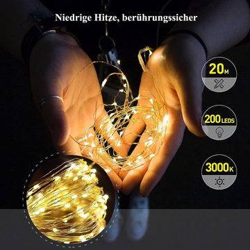 GelldG LED Blinklicht Helle Girlande, Weihnachten wasserdichtes Licht Dekoration weiß