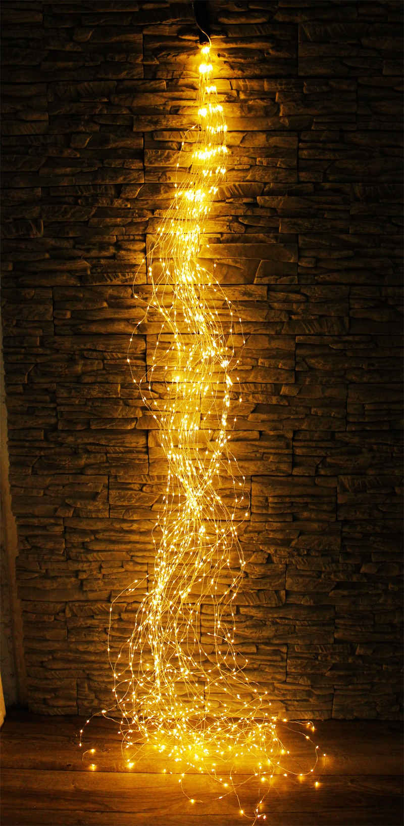 Arnusa LED-Lichterkette »Lichterbündel Lichterschweif warmweiß 1440 LED'S«, 1440-flammig, Weihnachtsdekoration für Innen und Außen
