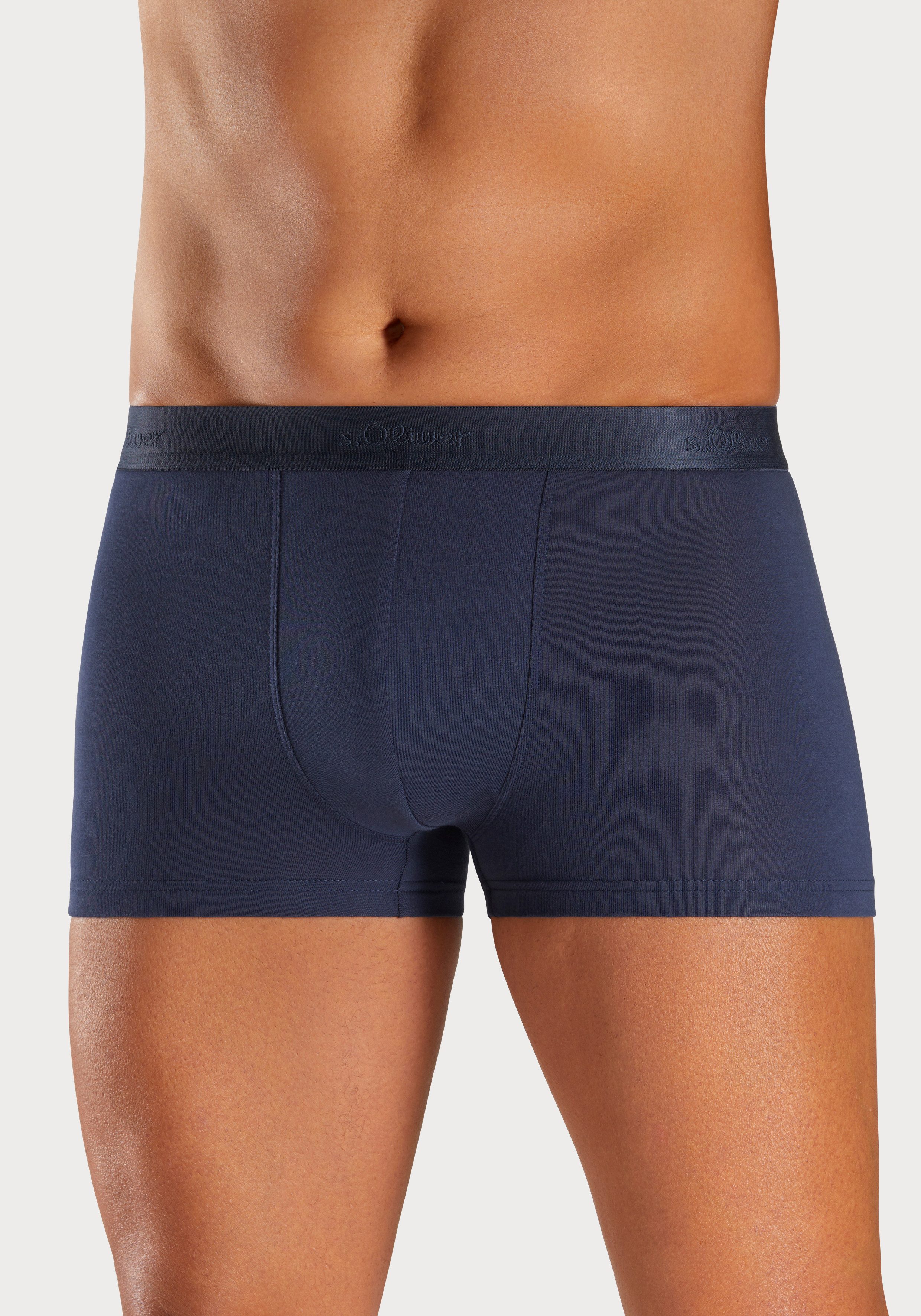 s.Oliver Boxer Boxershorts für Herren (Packung, 3-St) in Streifen und Uni a günstig online kaufen