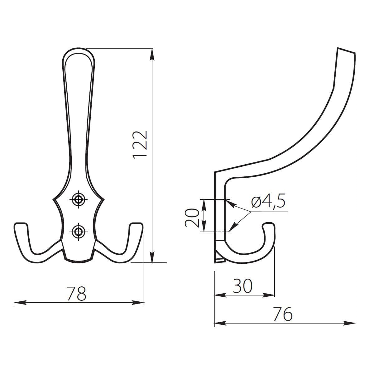 MS Beschläge Kleiderhaken Wandhaken Huthaken Kleiderhaken WP59 Metallhaken günstig online kaufen