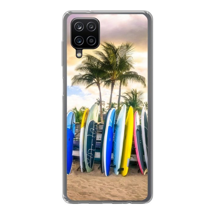 MuchoWow Handyhülle Surfbretter Handyhülle Samsung Galaxy A12 Smartphone-Bumper Print Handy
